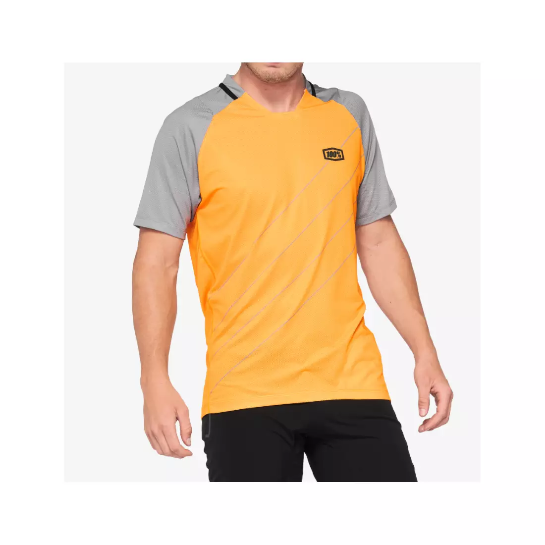 100% CELIUM męska koszulka rowerowa, orange grey 
