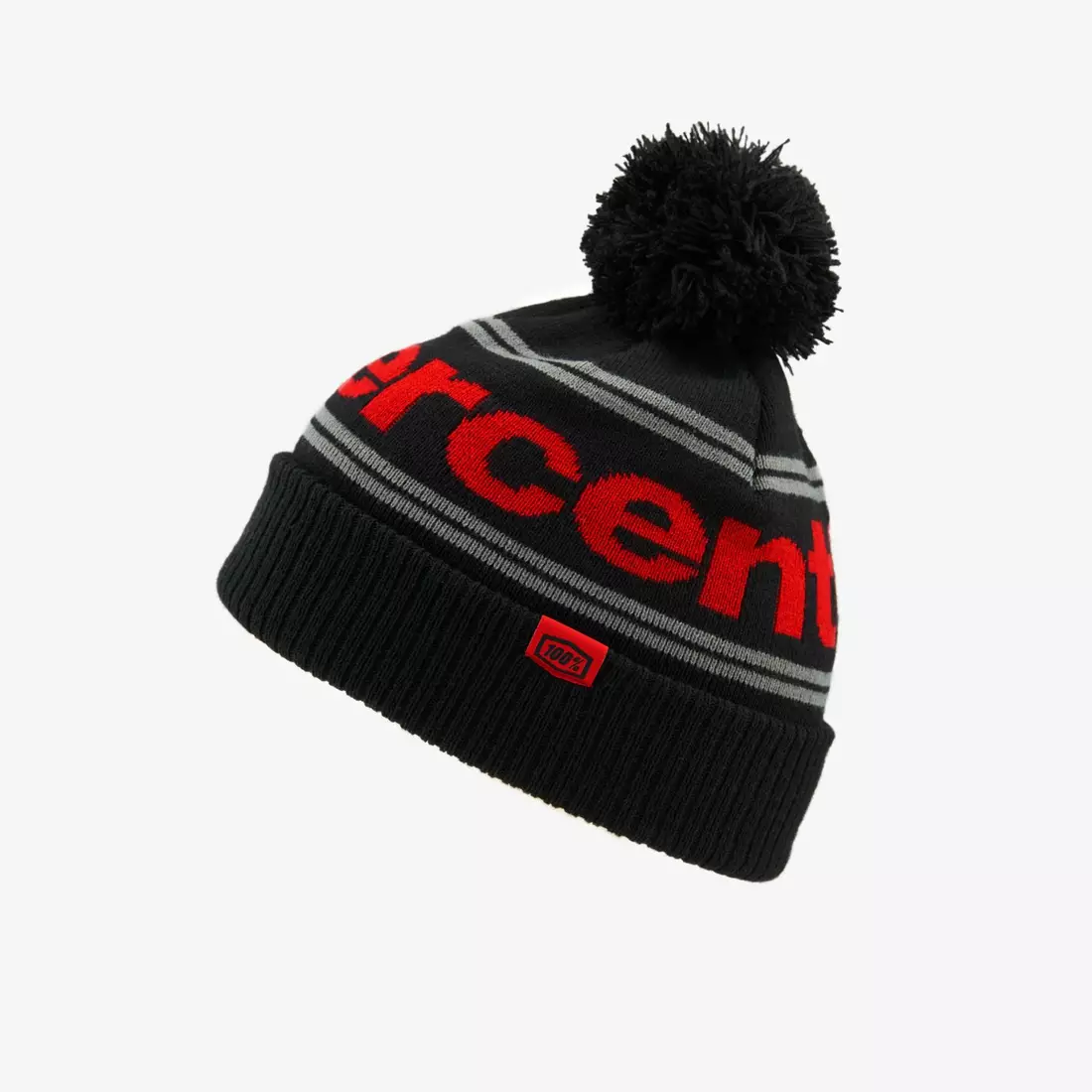100% czapka zimowa z pomponem RISE Cuff Beanie w/Pom Pom black-red STO-20122-013-01