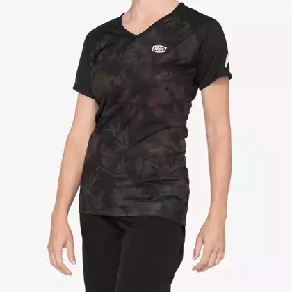 100% damska koszulka sportowa AIRMATIC black floral