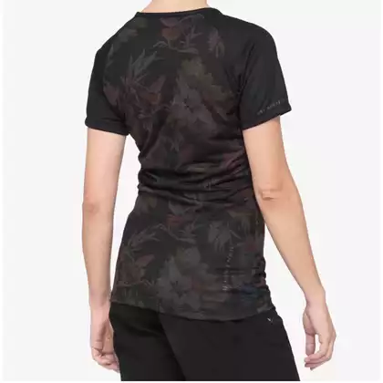 100% damska koszulka sportowa AIRMATIC black floral