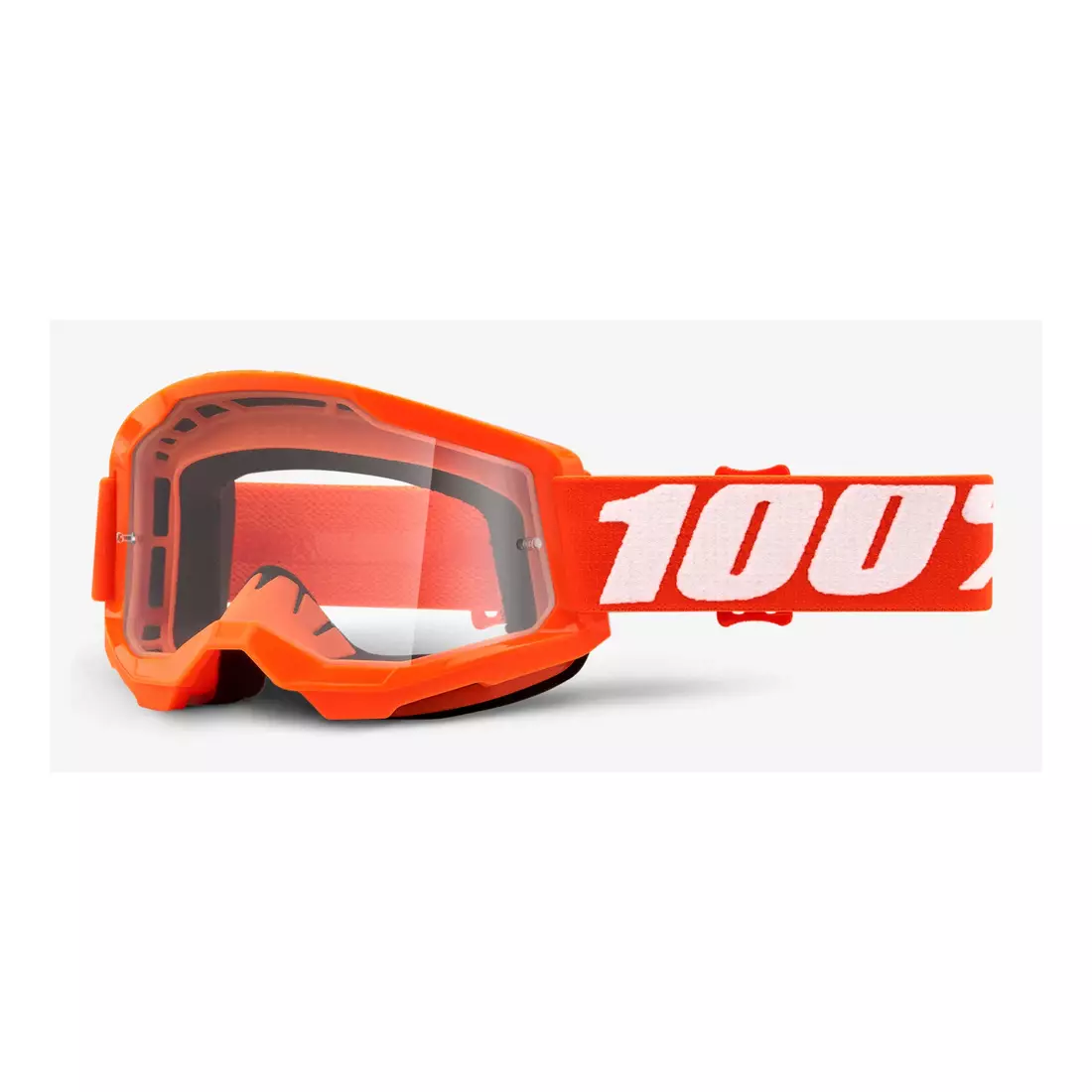 100% gogle rowerowe STRATA 2 (szyba przezroczysta Anti-Fog, LT 88%-92%) orange STO-50421-101-05