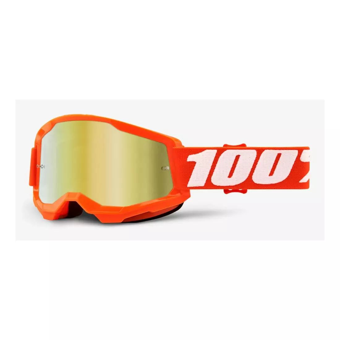 100% gogle rowerowe STRATA 2 (szyba złota lustrzana Anti-Fog, LT 28%+/-5%) orange STO-50421-259-05