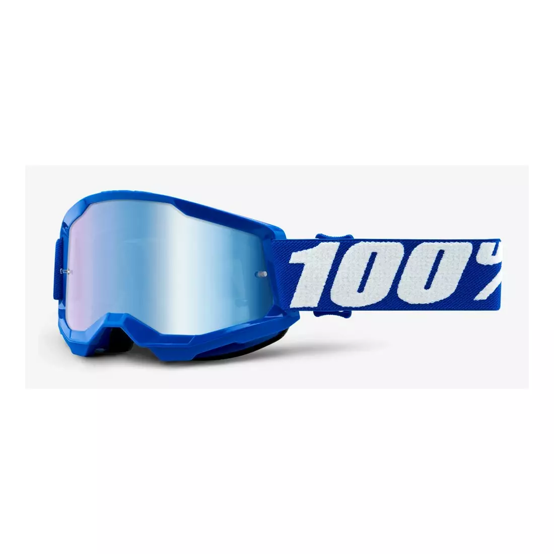 100% gogle rowerowe juniorskie STRATA 2 JUNIOR (szyba niebieska lustrzana Anti-Fog, LT 53%+/-5%) blue STO-50521-250-02