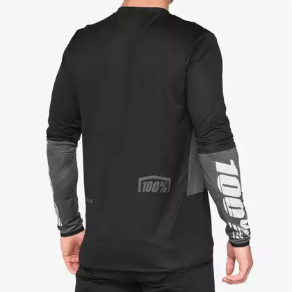 100% męska koszulka rowerowa z długim rękawem R-CORE X charcoal black 