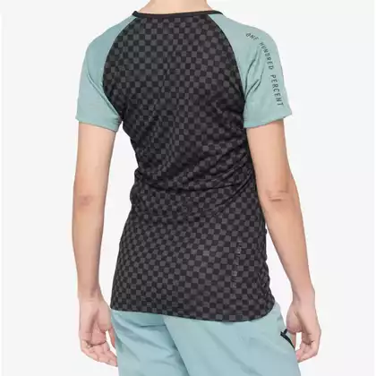 100% damska koszulka sportowa AIRMATIC czarno-turkusowa