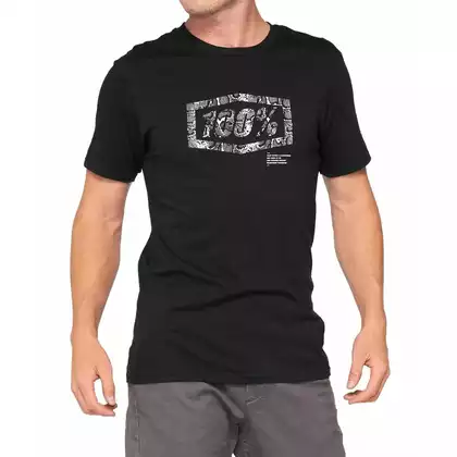 100% koszulka sportowa męska z krótkim rękawem ESSENTIAL black snake STO-32016-462-13