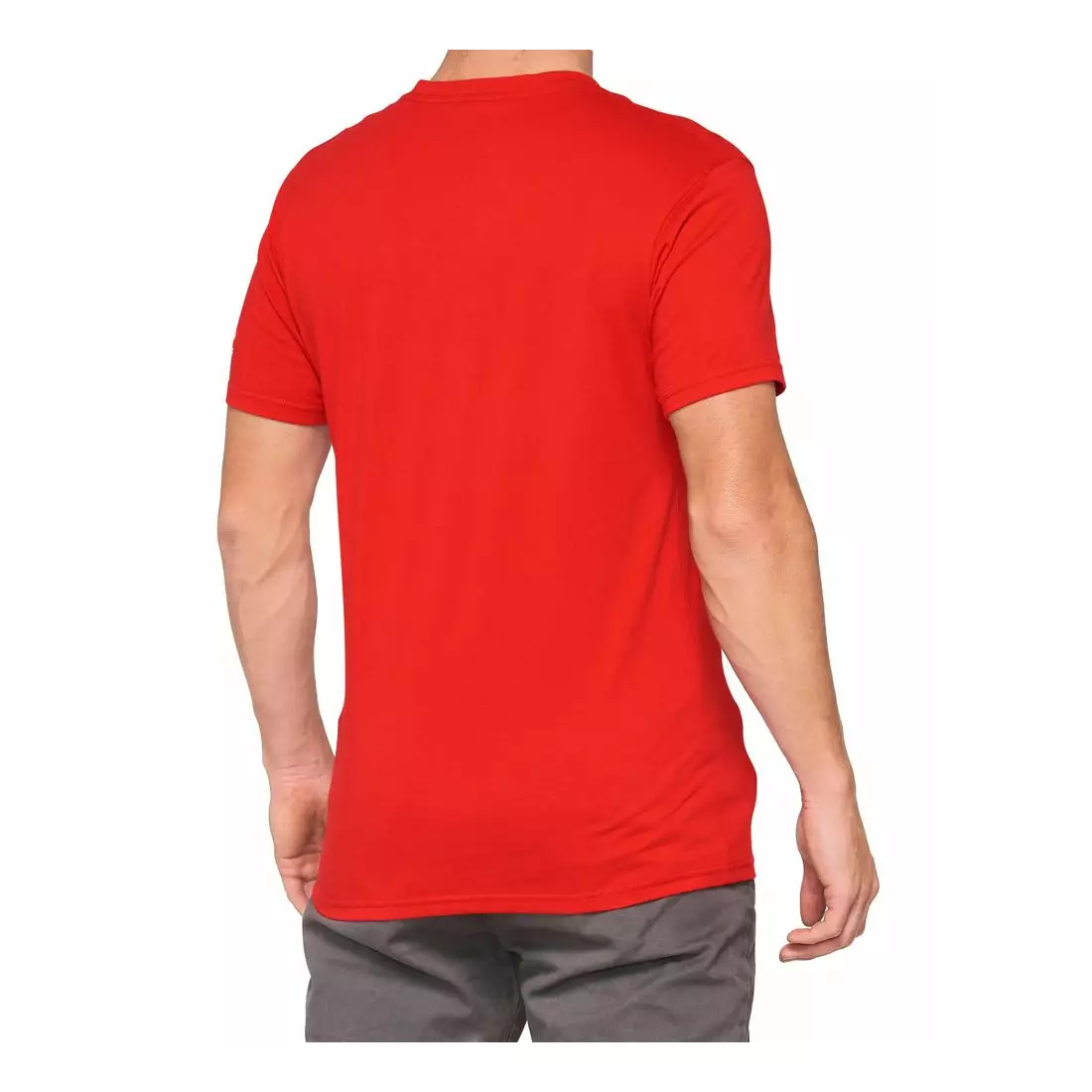 100% koszulka sportowa męska z krótkim rękawem TILLER red 