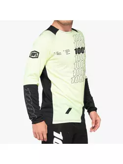 100% męska koszulka rowerowa z długim rękawem R-CORE lime black