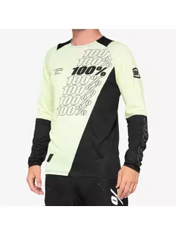 100% męska koszulka rowerowa z długim rękawem R-CORE lime black