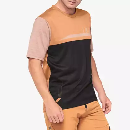 100% męska koszulka sportowa  AIRMATIC pomarańczowo-czarna