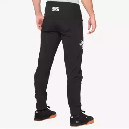 100% męskie spodnie rowerowe R-CORE X black white 