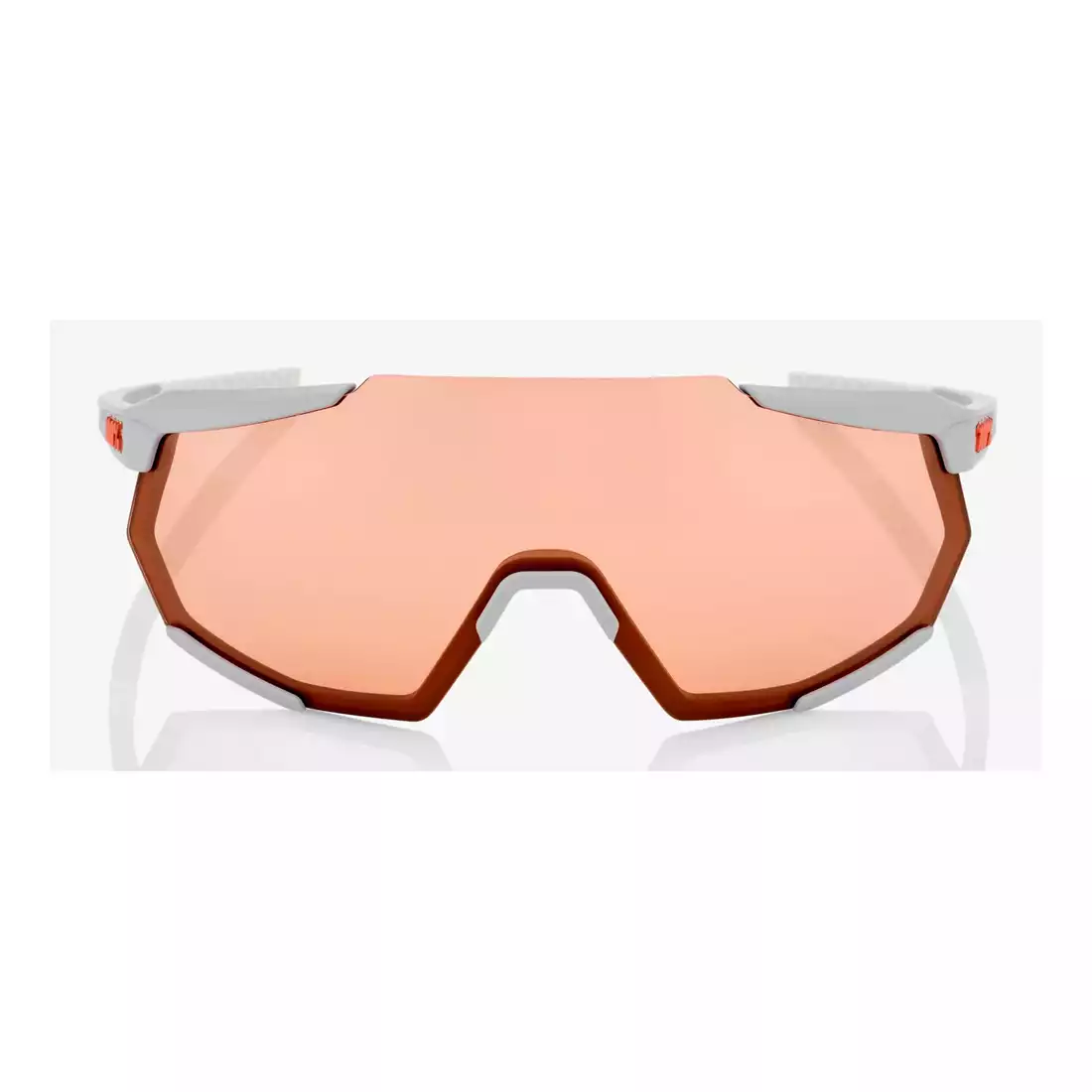 100% okulary sportowe RACETRAP (szkła koralowe, LT 52% + szkła przeźroczyste, LT 93%) soft tact stone grey STO-61037-289-79
