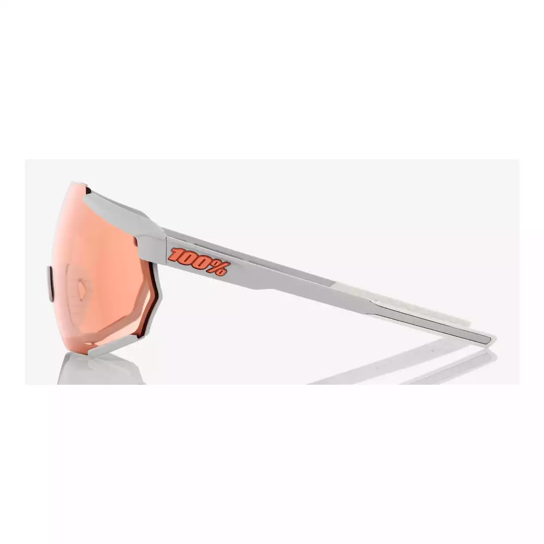 100% okulary sportowe RACETRAP (szkła koralowe, LT 52% + szkła przeźroczyste, LT 93%) soft tact stone grey STO-61037-289-79