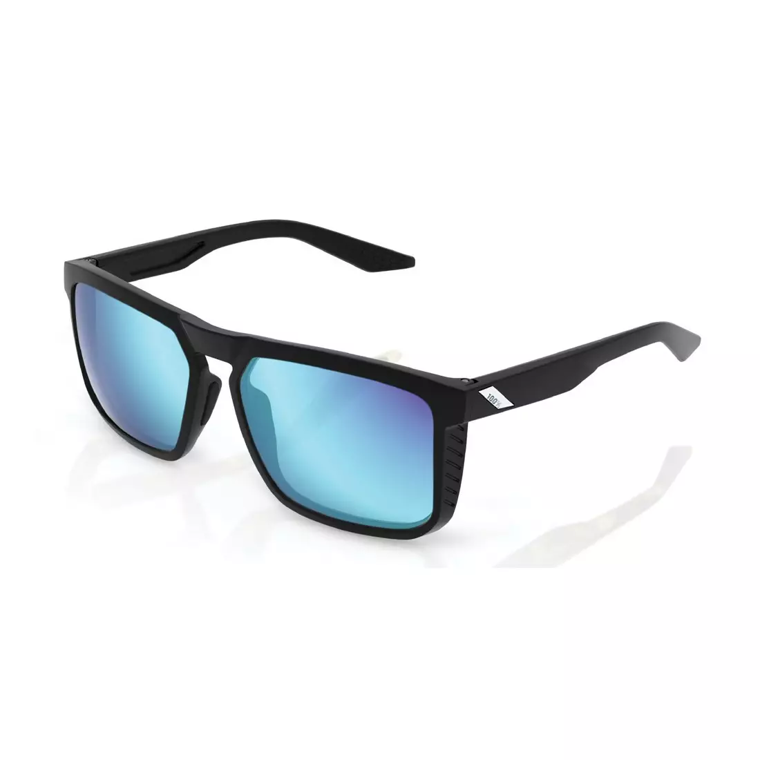 100% okulary sportowe RENSHAW (szkła niebieskie lustrzane wielowarstwowe, LT 15%) matte black STO-61038-019-75