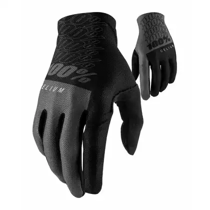 100% rękawiczki rowerowe męskie CELIUM black grey STO-10005-057-12