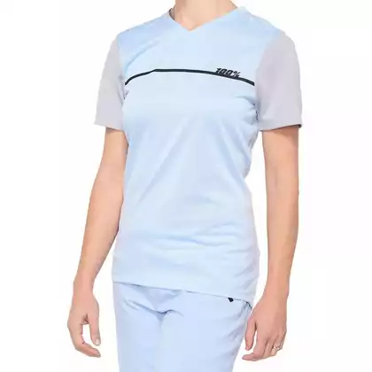 Koszulka damska 100% RIDECAMP Jersey krótki rękaw powder blue grey roz. L (NEW 2021) STO-44401-249-12