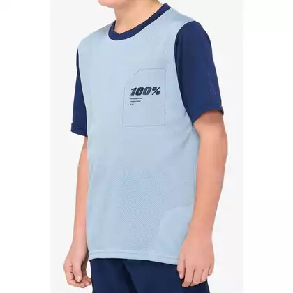 Koszulka juniorska 100% RIDECAMP Youth Jersey krótki rękaw light slate navy roz. L (NEW 2021) STO-46401-249-06