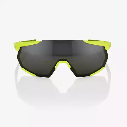 100% okulary sportowe RACETRAP (szkła czarne lustrzane, LT 11% + szkła przeźroczyste, LT 93%) soft tact banana STO-61037-004-61