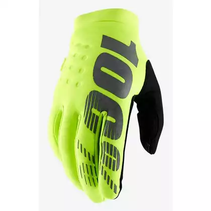 Rękawiczki 100% BRISKER Youth Glove fluo yellow roz. L (długość dłoni 159-171 mm) (NEW) STO-10016-004-06