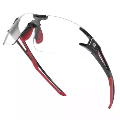 Rockbros 10125 okulary rowerowe / sportowe z fotochromem czarny-czerwony