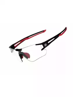 Rockbros 10125 okulary rowerowe / sportowe z fotochromem czarny-czerwony