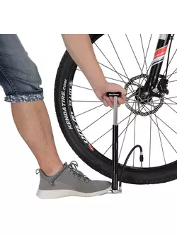Rockbros uniwersalna pompka rowerowa ręczna/podłogowa mini, czarna MFP-BK