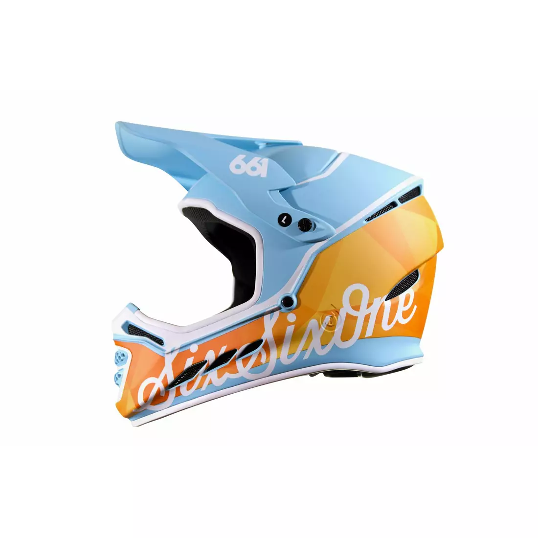 SisSixOne 661 RESET GEO BLORANGE MIPS Kask rowerowy fullface błękitno-pomarańczowy 
