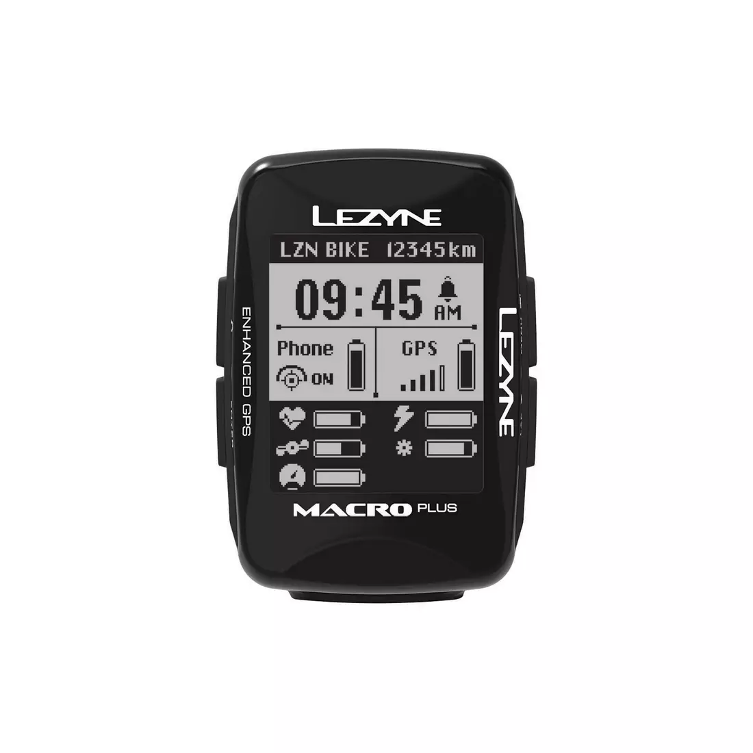 Licznik rowerowy LEZYNE MACRO PLUS GPS HRSC Loaded (w zestawie opaska na serce + czujnik prędkości/kadencji) 