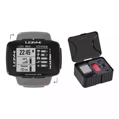 Licznik rowerowy LEZYNE MACRO PLUS GPS HRSC Loaded (w zestawie opaska na serce + czujnik prędkości/kadencji) (NEW)LZN-1-GPS-MACRO-V304-HS