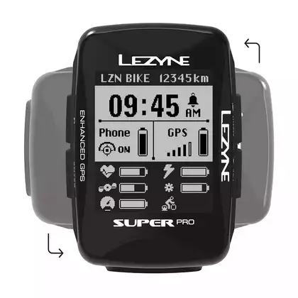 LEZYNE licznik rowerowy SUPER PRO GPS HRSC LOADED (opaska na serce + czujnik prędkości/kadencji) LZN-1-GPS-SPR-V404-HS