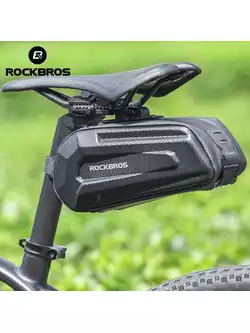 Rockbros Hard Shell rowerowa torebka podsiodłowa na klips, 1,5l czarna B69