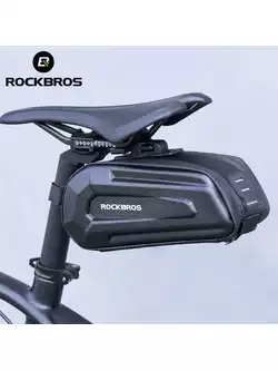 Rockbros Hard Shell rowerowa torebka podsiodłowa na klips, 1,5l czarna B69