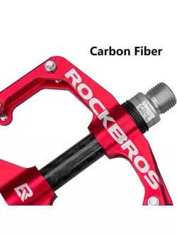 Rockbros pedały platformowe aluminiowe Carbon, czerwone 2017-12ERD