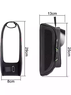 Rockbros torebka na telefon na ramę w obudowie, czarno-czerwona 021-1R