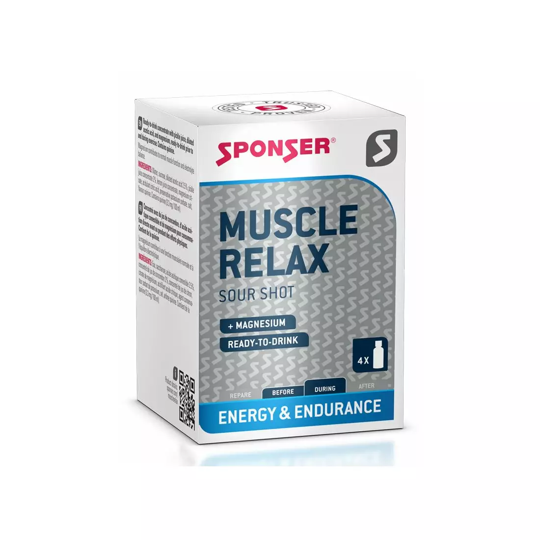 Suplement na skurcze mięśni SPONSER MUSCLE RELAX w butelkach (pudełko 4 szt x 30ml)
