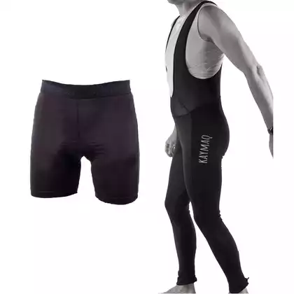 [Zestaw] KAYMAQ CREEK II zimowe spodnie, softshell, na szelkach, bez wkładki + DEKO bokserki rowerowe z wkładką 3D GEL czarne BX-001 
