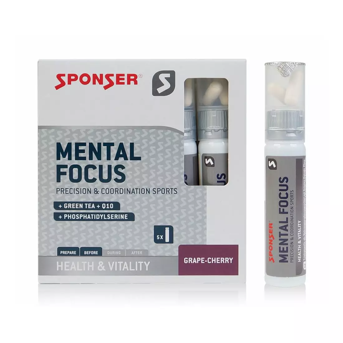 Zestaw SPONSER MENTAL FOCUS w ampułkach (pudełko 5 szt x 25ml + 10 tabletek) 
