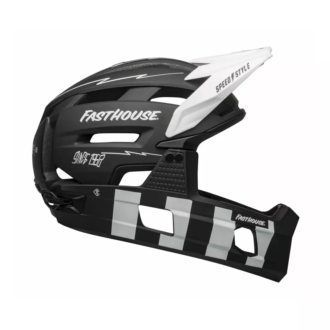BELL SUPER AIR R MIPS SPHERICAL kask rowerowy full face, matte black white fasthouse