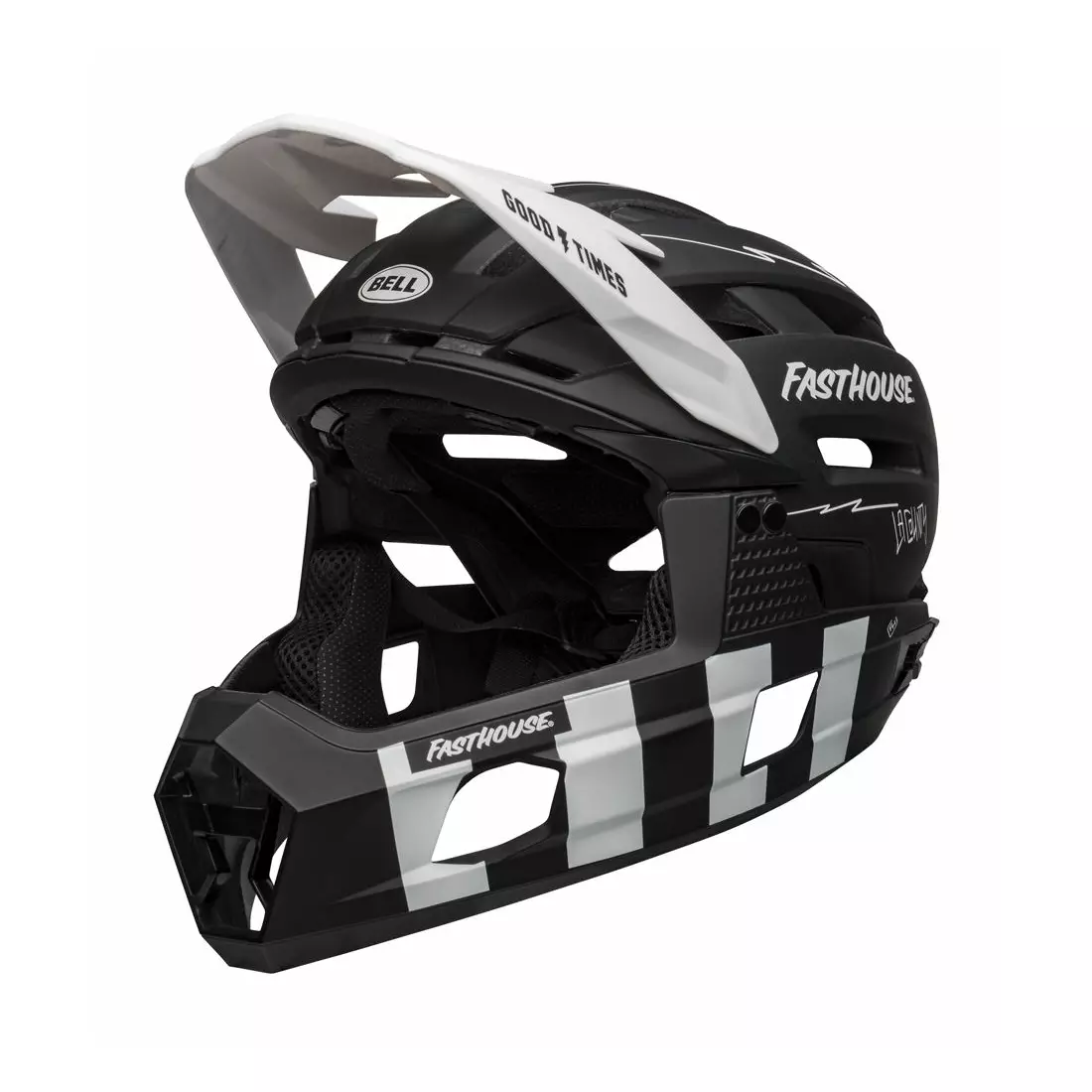 BELL SUPER AIR R MIPS SPHERICAL kask rowerowy full face, matte black white fasthouse