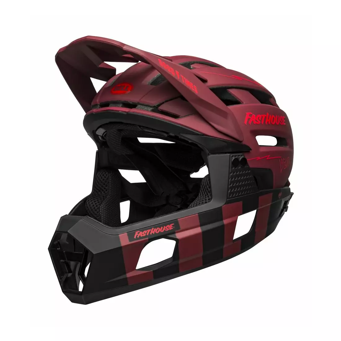 BELL SUPER AIR R MIPS SPHERICAL kask rowerowy full face, matte red black fasthouse