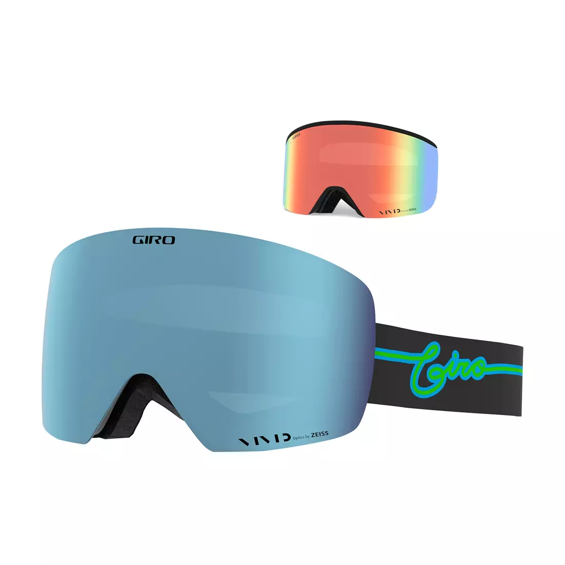 GIRO gogle zimowe narciarskie/snowboardowe CONTOUR BLUE NEON LIGHTS (VIVID-Carl Zeiss ROYAL 16% S3 + VIVID-Carl Zeiss INFRARED 62% S1) GR-7119512