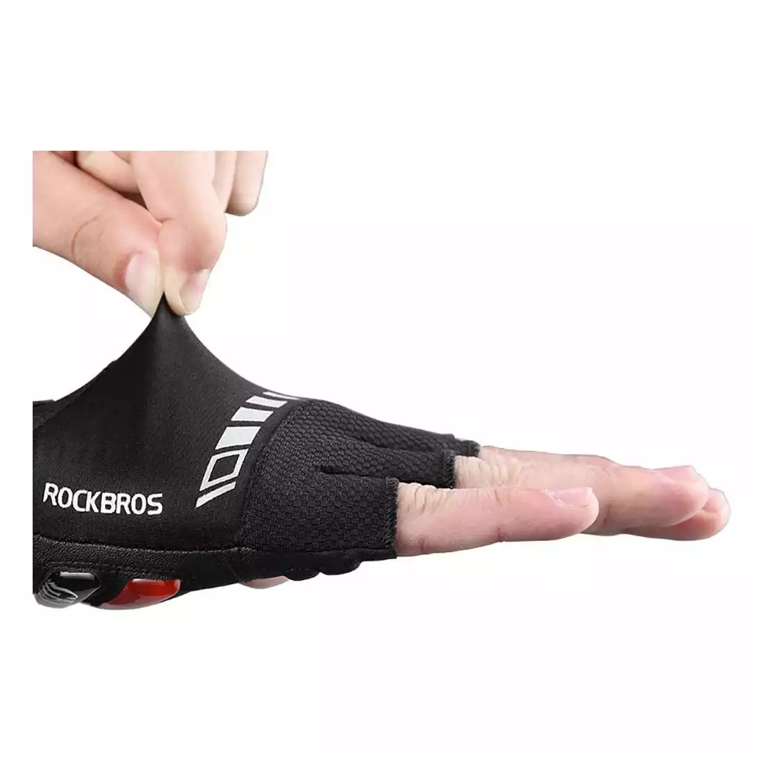 Rockbros rękawiczki rowerowe krótki palec, czarne S143-BK