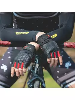 Rockbros rękawiczki rowerowe krótki palec, czarny-czerwony S169BR
