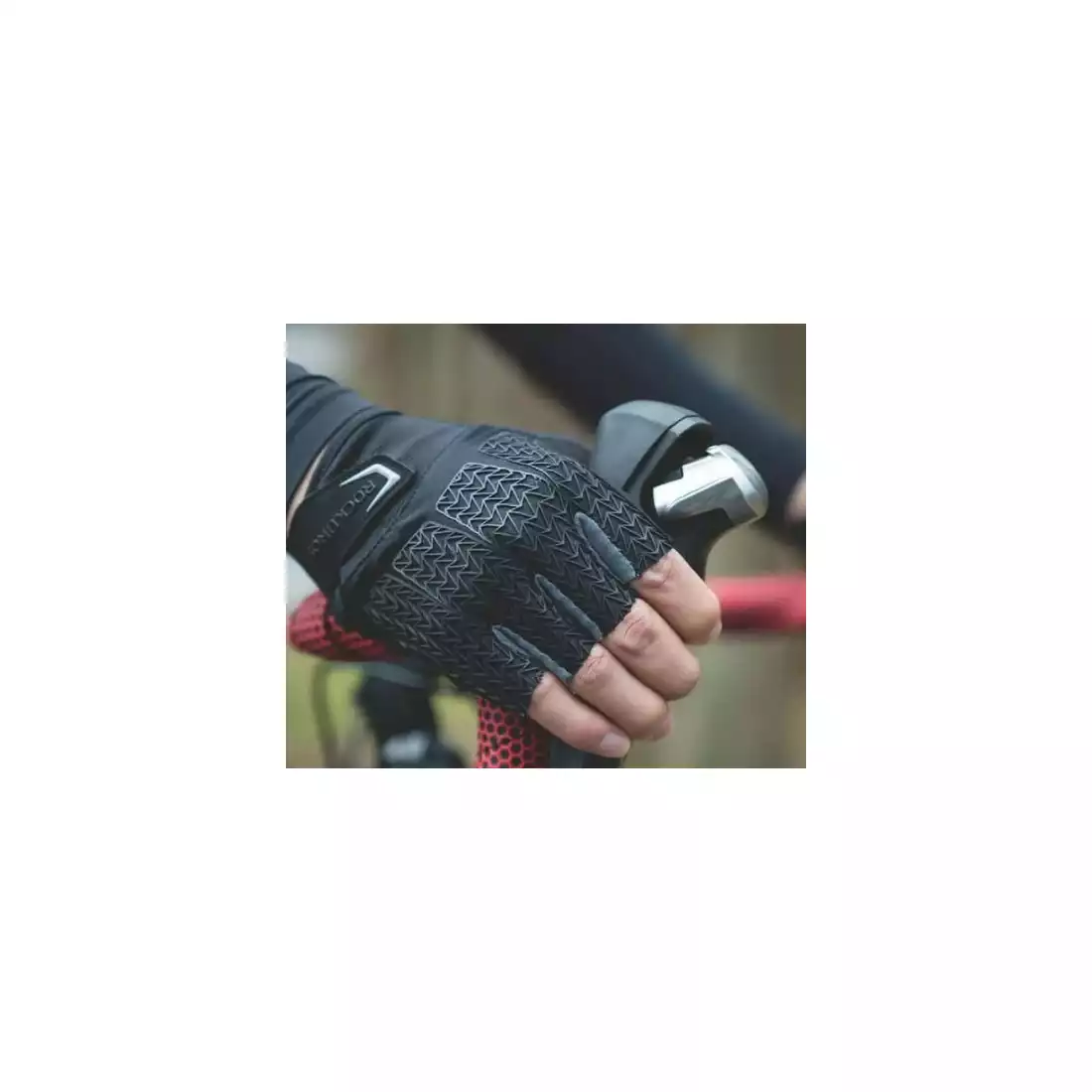 Rockbros rękawiczki rowerowe krótki palec czarny-szary S169BGR