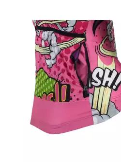 KAYMAQ DESIGN W27 damska koszulka rowerowa bez rękawów, różowa