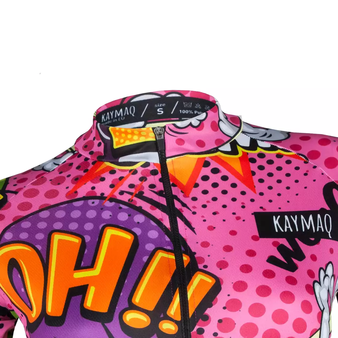 KAYMAQ DESIGN W27 damska koszulka rowerowa krótki rękaw, różowa
