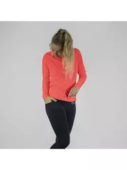 ROGELLI Koszulka sportowa damska długi rękaw BASIC - różowa