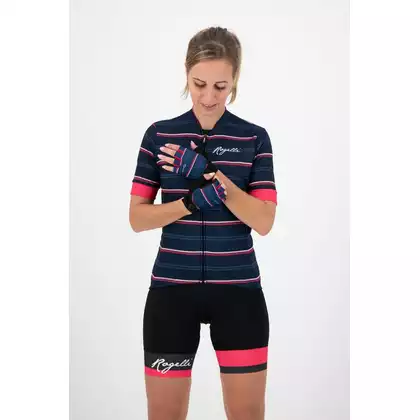 ROGELLI rękawiczki rowerowe damskie STRIPE blue/pink