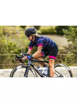 ROGELLI rękawiczki rowerowe damskie STRIPE blue/pink