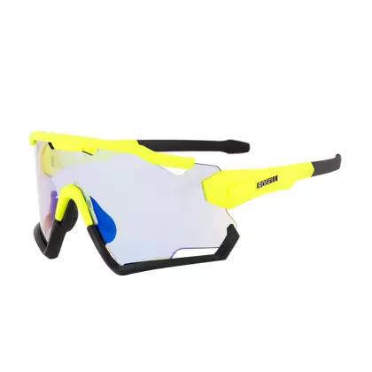 ROGELLI okulary sportowe z wymiennymi szkłami SWITCH żółty fluor